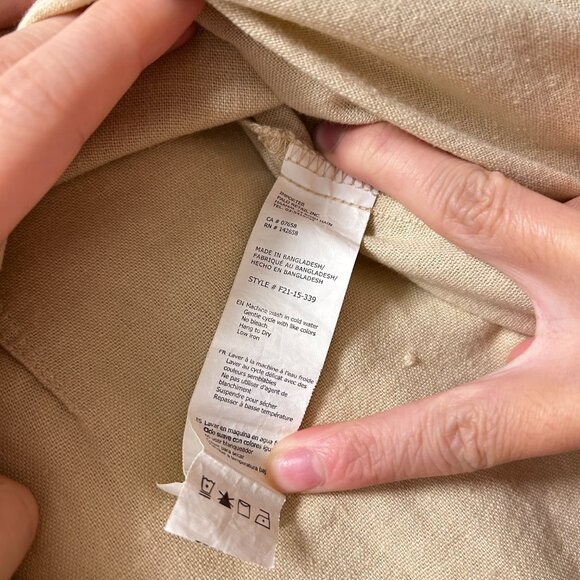 Forever 21 Linen Midi Skirt Ruffle Khaki - Picture 5 of 8
